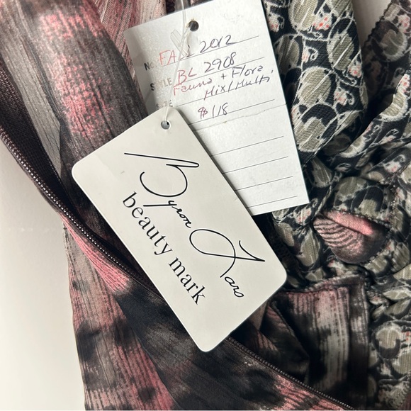 Byron Lars Beauty Mark Designer Sample NWTs Pink and Black Women's Blouse Size 2 - Picture 8 of 10